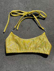 KARLI bikini top - lemon shimmer